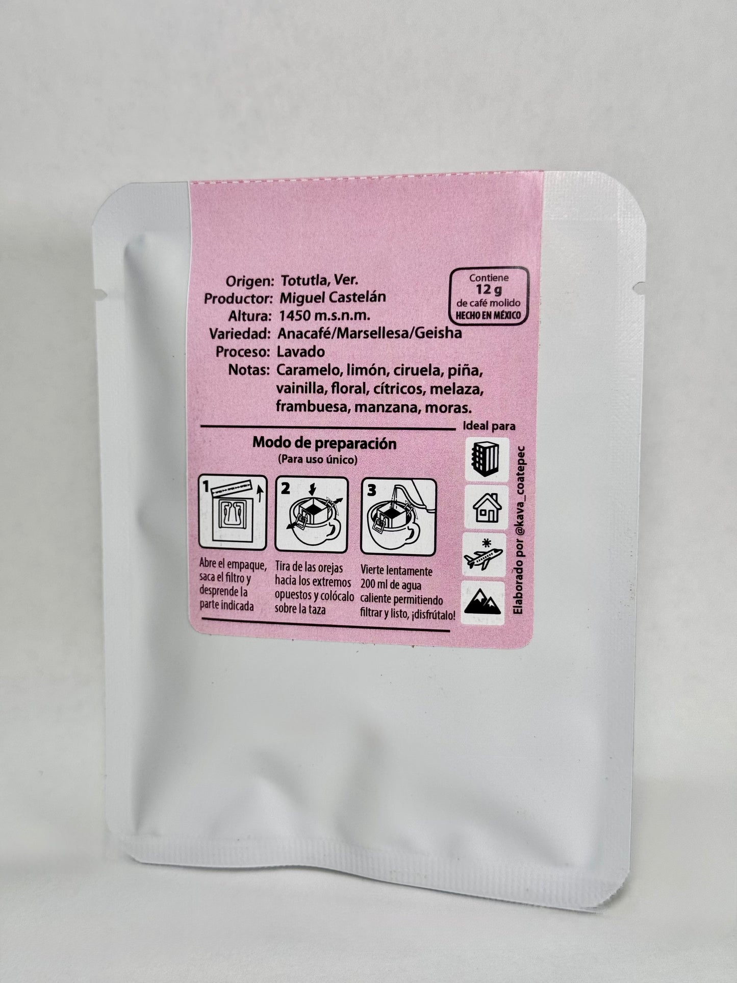 Paquete 4 distintos drippers Parábola (12g c/u)